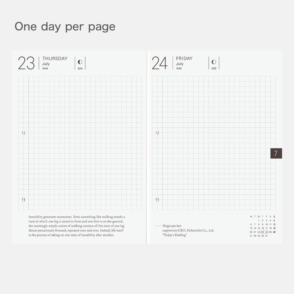 Hobonichi Techo 2026 English Planner Book (January Start) A6 Size / Daily / Jan - Picture 4 of 10